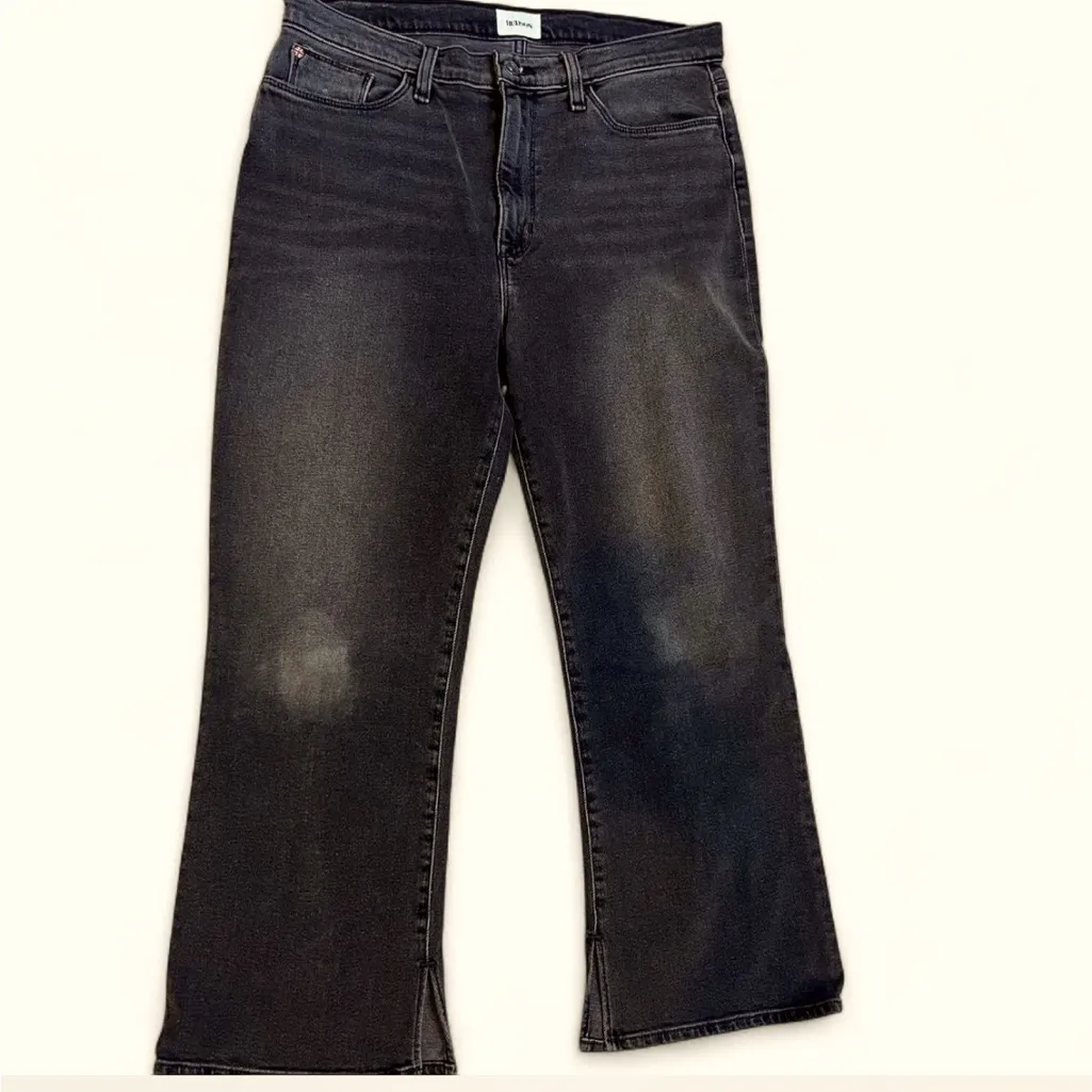 Hudson Blair high rise bootcut crop Flare Jeans fade black sz 32 - Image 2