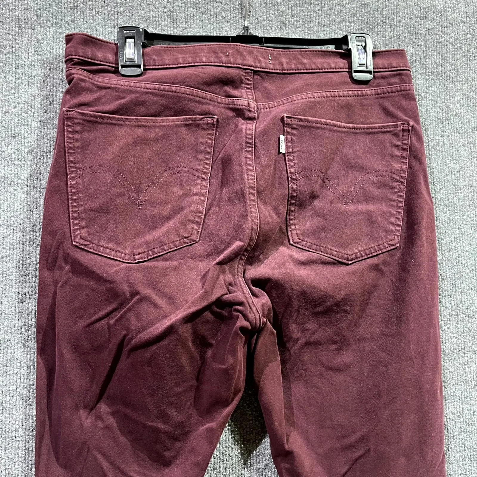 Levi's Runaround Super Skinny Jeans Womens Large Burgundy Denim Cotton Stretch - Image 7