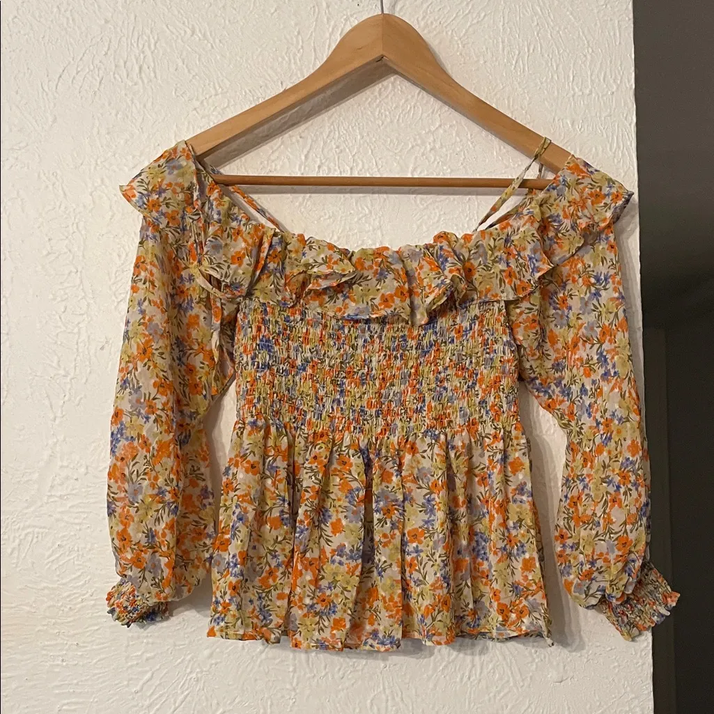 Astr Floral Smocked Off-Shoulder Blouse - Image 7