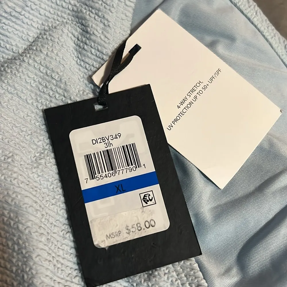 DKNY Ribbed High-Waist Swim Bottom Separates, Blue Size XL NEW w/Tag - Image 5