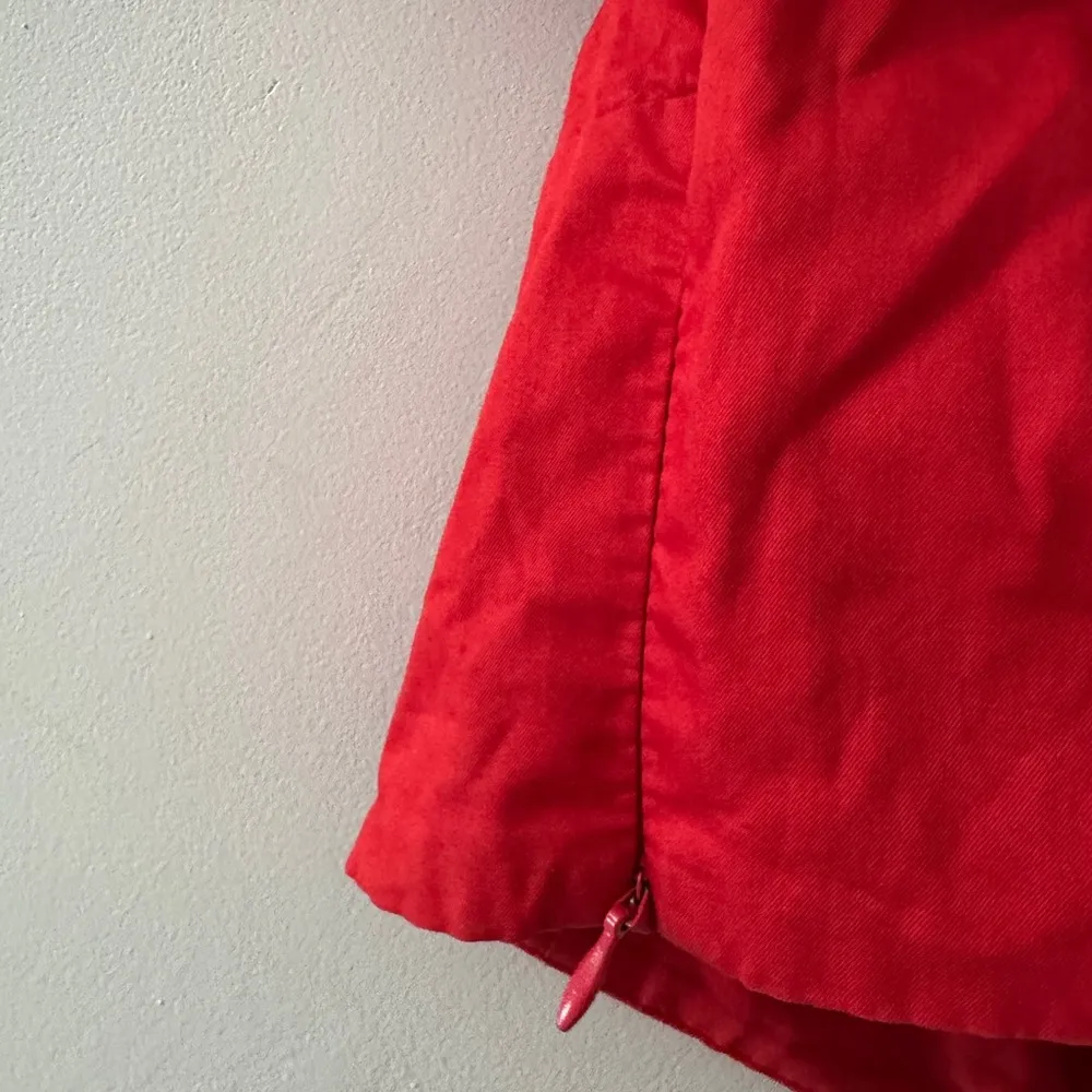 Zara Red Off The Shoulder Cropped Poplin Milkmaid Top - Image 4