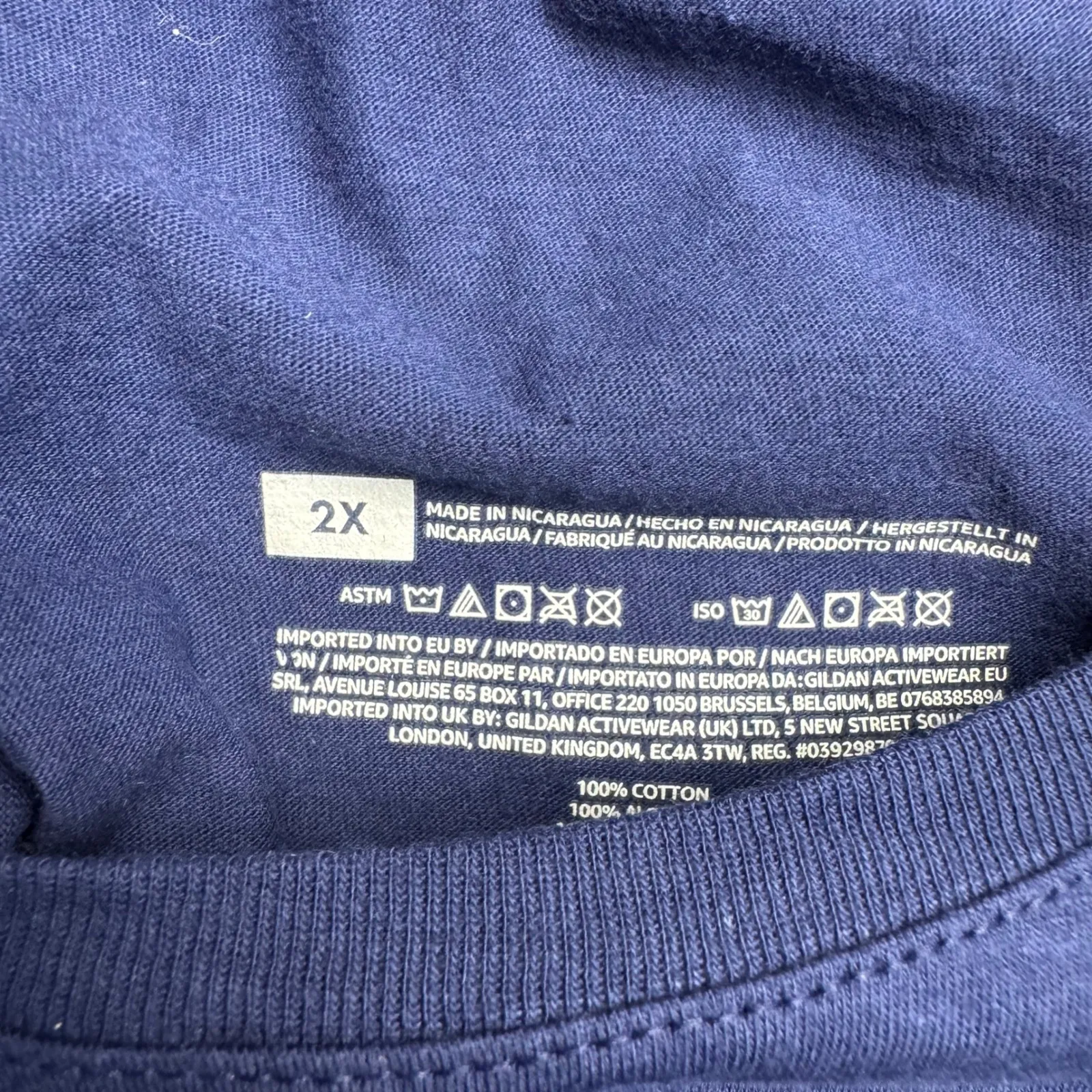 Womens 2X Navy Blue Cat Heartbeat EKG Graphic Tee‎ Shirt Short Sleeve Cotton - Image 3