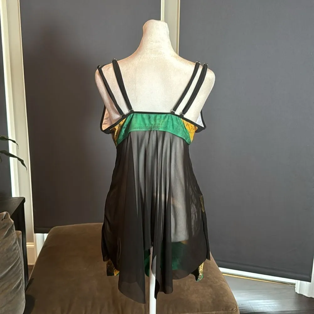 Women’s 2 Piece Jamaican Flag Design Bikini Swimsuit Bathers Size 2XL NEW Black - Image 4