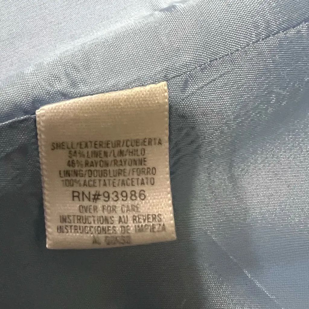 Casual Corner Linen Sky Blue Women's Blazer Size 6 - Image 10