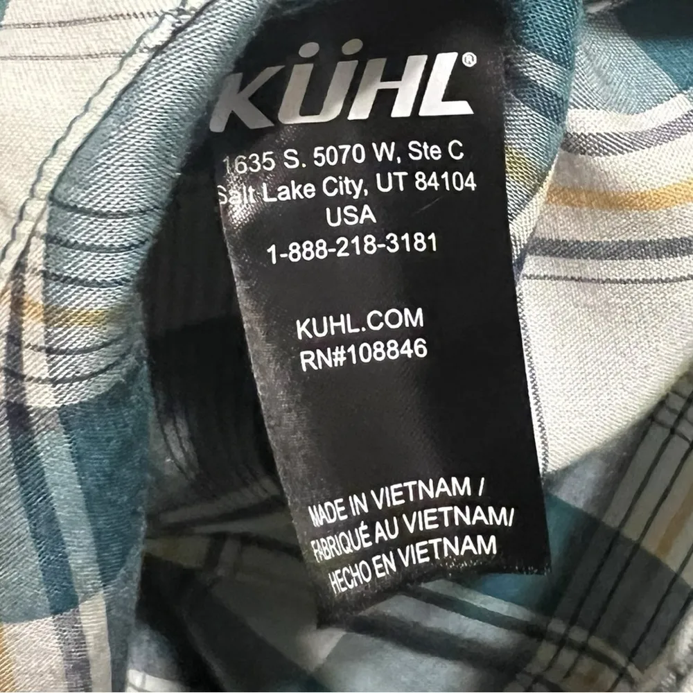 Kuhl  Trailside Long Sleeve Plaid Button Down Shirt Size Medium - Image 10