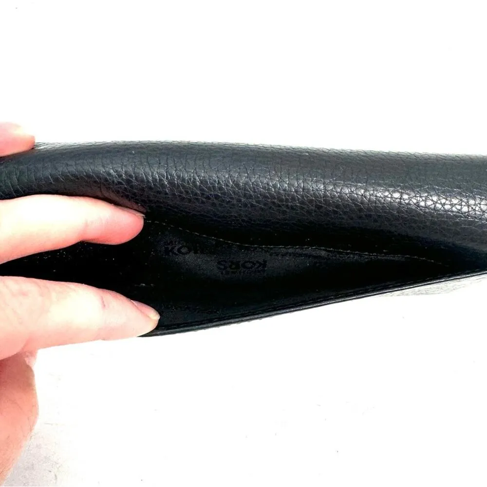 Michael Kors Black Large Leather Envelope Wallet - Image 3