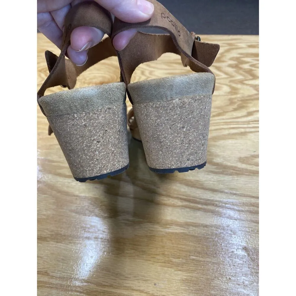 Papillio Soley Ring Buckle Wedge Sandals Women's 8M Brown Suede Low Hipster S56 - Image 5