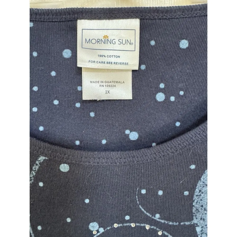 Winter Cardinal Birds Top Women’s VTG 90’s Morning Sun Size XXL Double Sided 2XL - Image 3