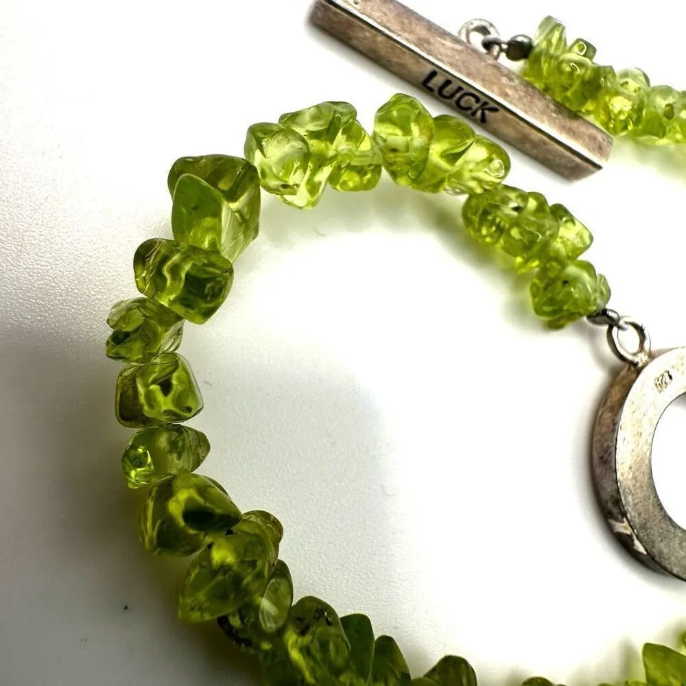 Peridot sterling silver luck toggle bracelet Green - Image 11