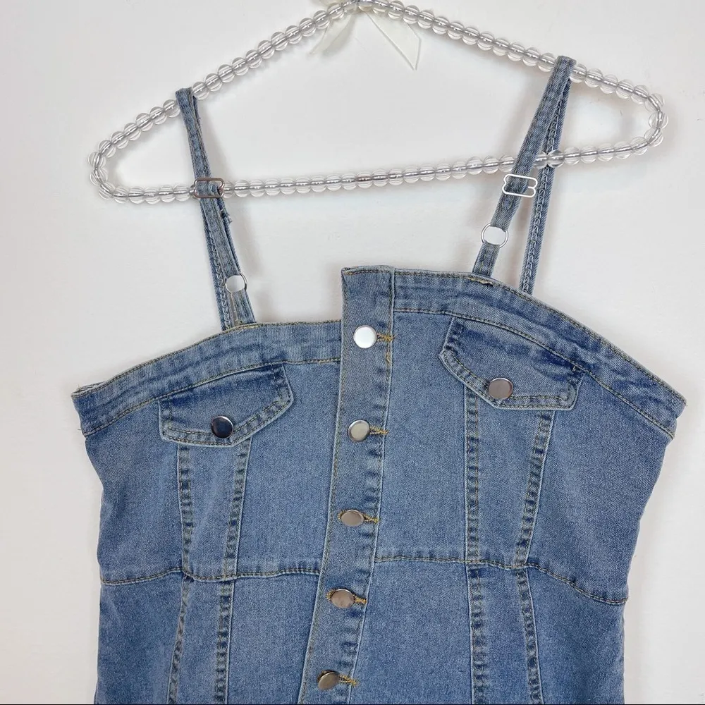 Blue Denim Asymmetrical Dress Size L - Image 2