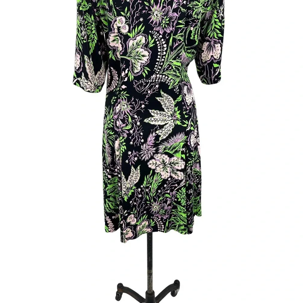 Rodebjer Kandy Dress In‎ Vegetal Floral Print Black Green Size Large - Image 11