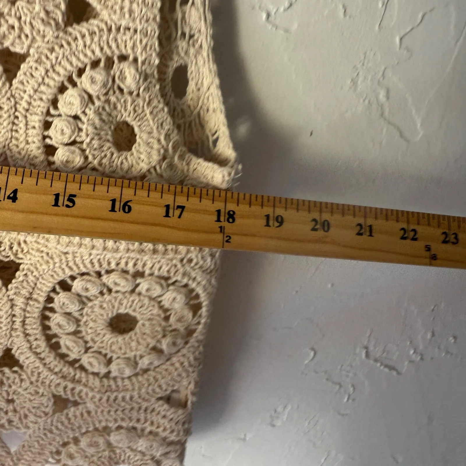 Rebellion Crochet Tank Top Cream Sleeveless Festival Boho‎ Women's L - Image 7