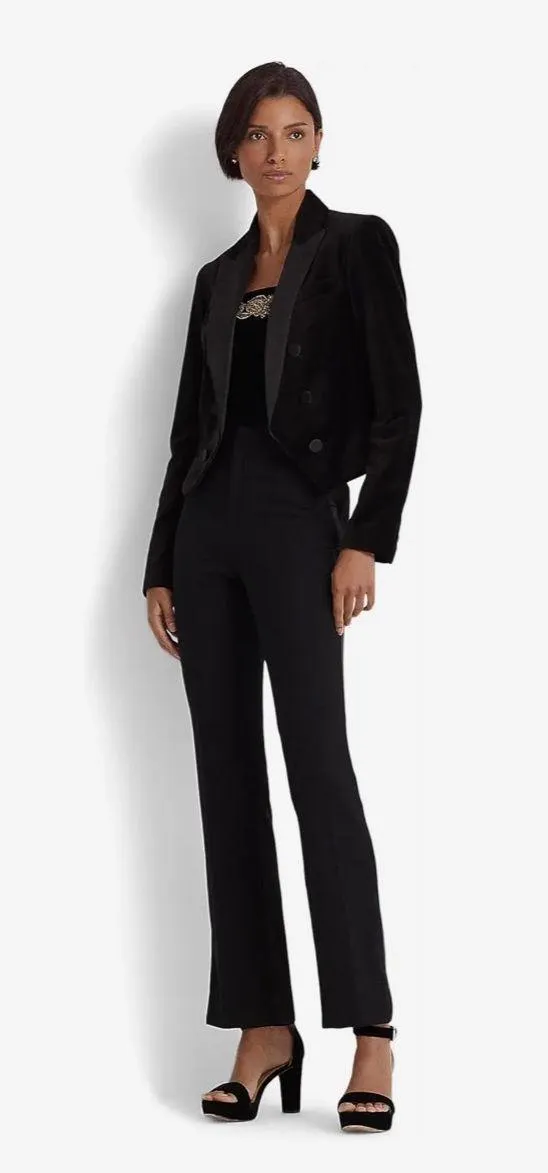 LAUREN  Stretch Velvet Cropped Blazer nwt - Image 9