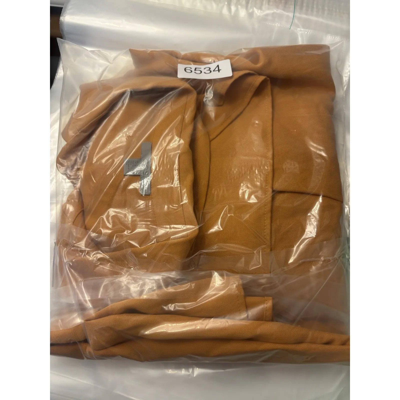 COS Womens Long Sleeves Half Button Down Shirt Orange Lyocell Us Small - Image 7