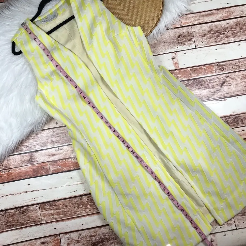 Vintage 1960’s Fred rothschild‎ yellow open front sleeveless jacket Size M - Image 2