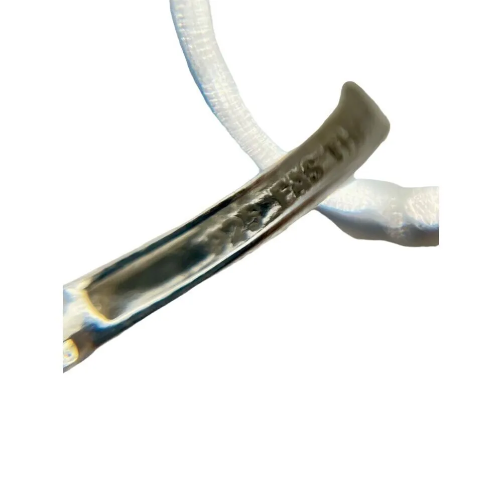 925‎ FAS Thai Sterling Silver Crossover Ribbon Hoop Earrings Simple Everyday - Image 5