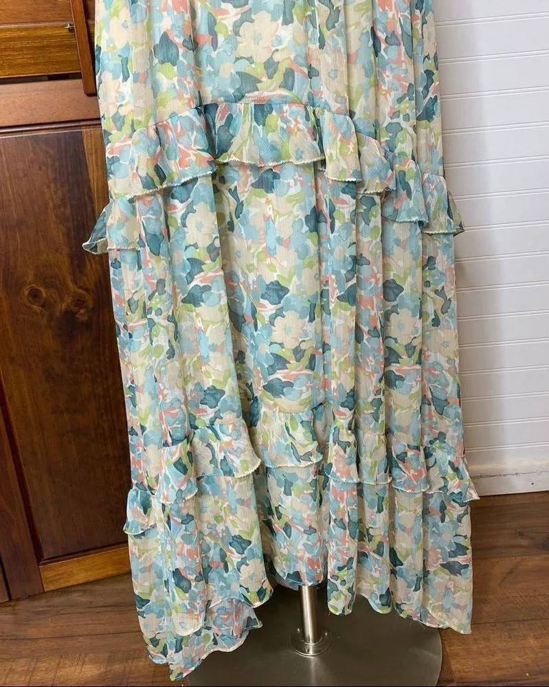 Chelsea & Violet The Getaway Floral Multicolor Ruffle Maxi Dress - Image 4