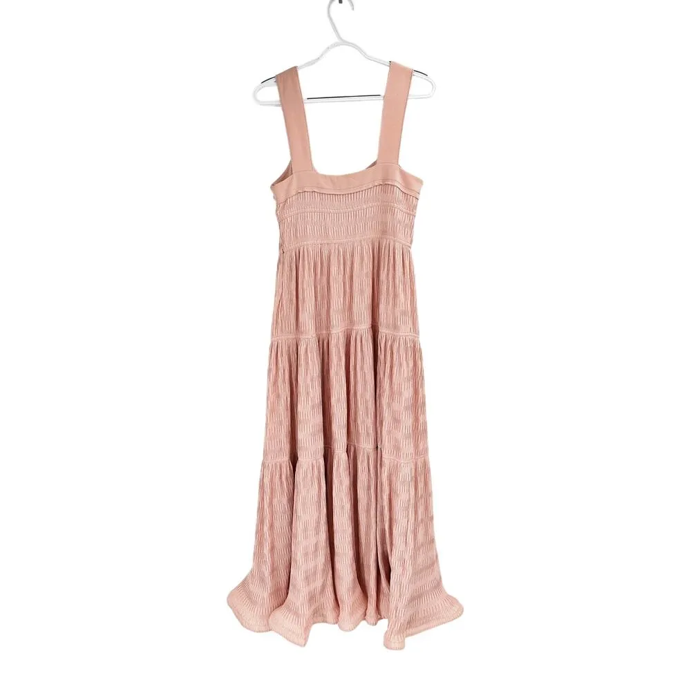 Jonathan Simkhai Celleste Plisse Knit Porcelain Pink Midi - Image 7