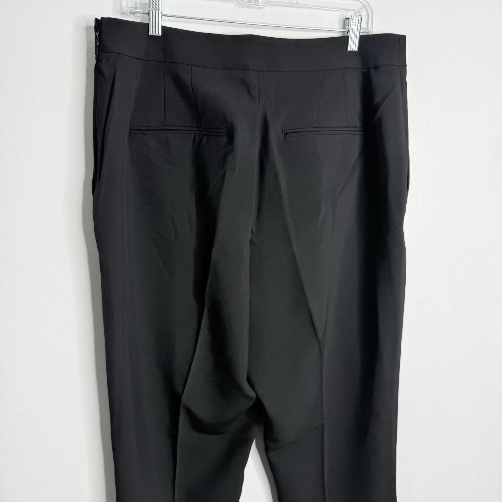 NWOT Ann Taylor The Side Zip Ankle Pant in Fluid Crepe Curvy Fit Size 14 Black‎ - Image 6