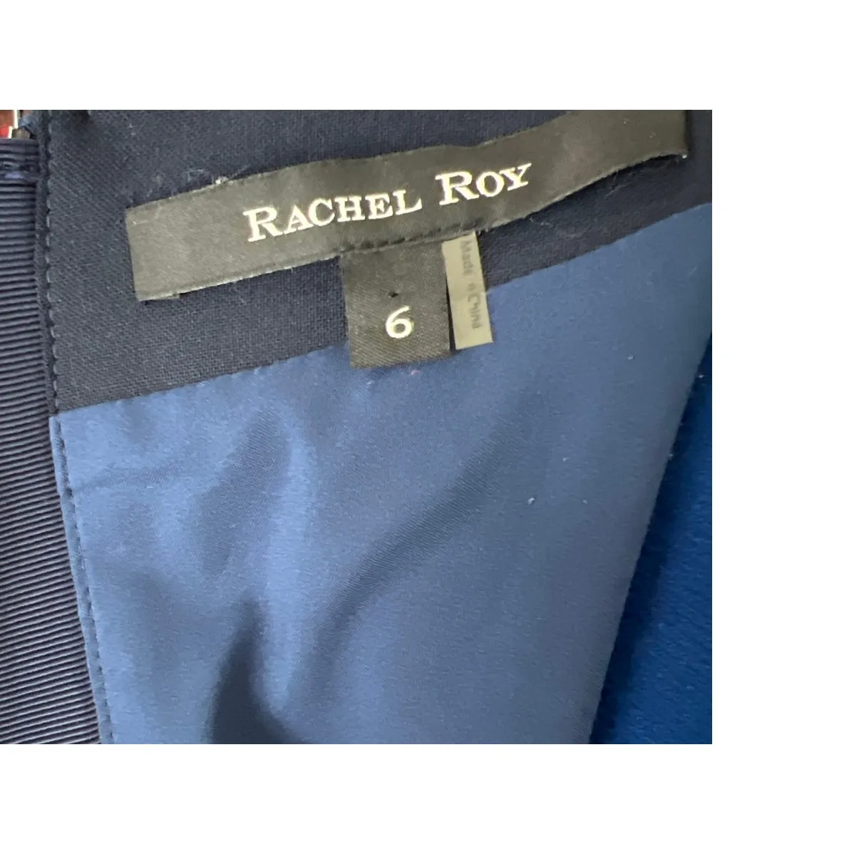 Rachel Roy Navy Wool Fitted Midi Sleeveless Dress Size 6 38.5"L Career Old Money Blue - Image 7