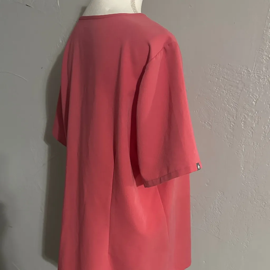 Figs Coral V-Neck Short Sleeve Top - Image 5