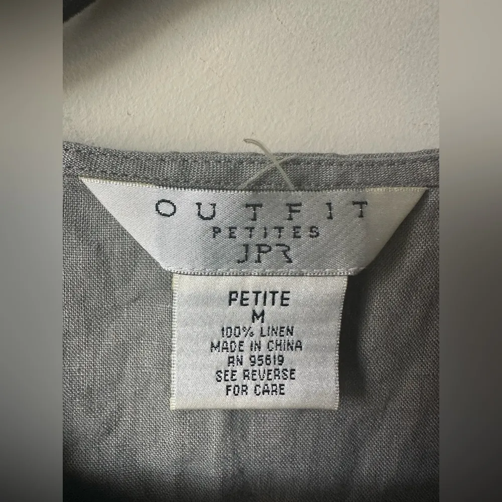 Outfit Petites JPR Womens Size Medium Petite Sleeveless 100% Linen - Image 3