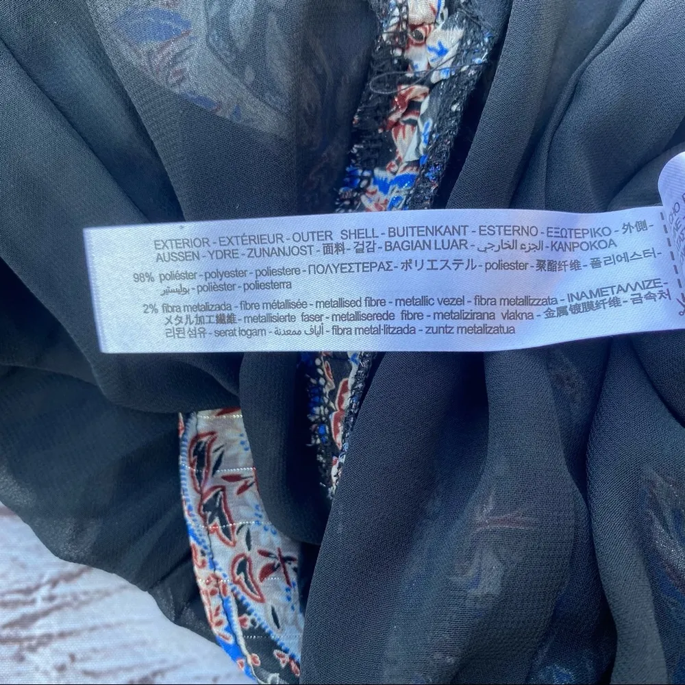 Zara Ruffled Paisley Print Bodycon Mini Dress - Image 9