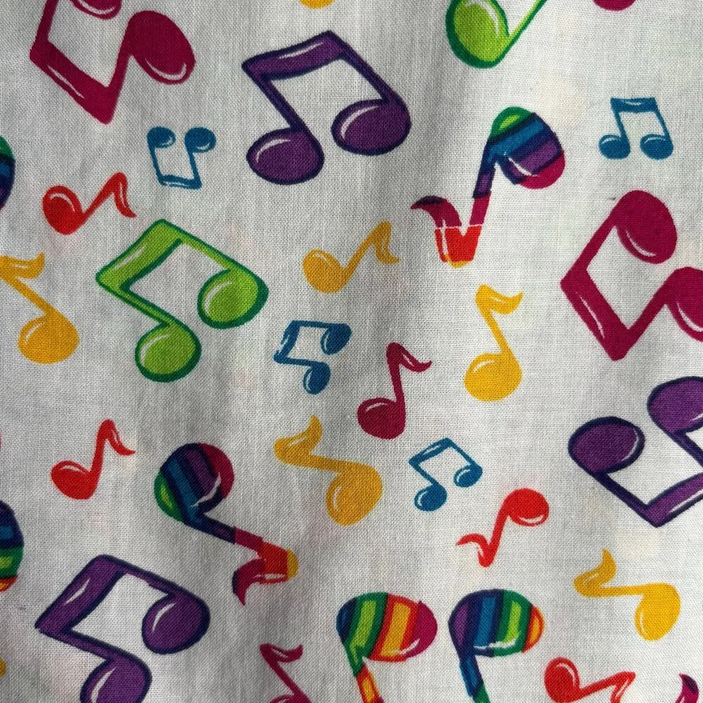 Vintage Handmade Reversible Rainbow Music Note Vest Black White Colorful Notes Size M - Image 11