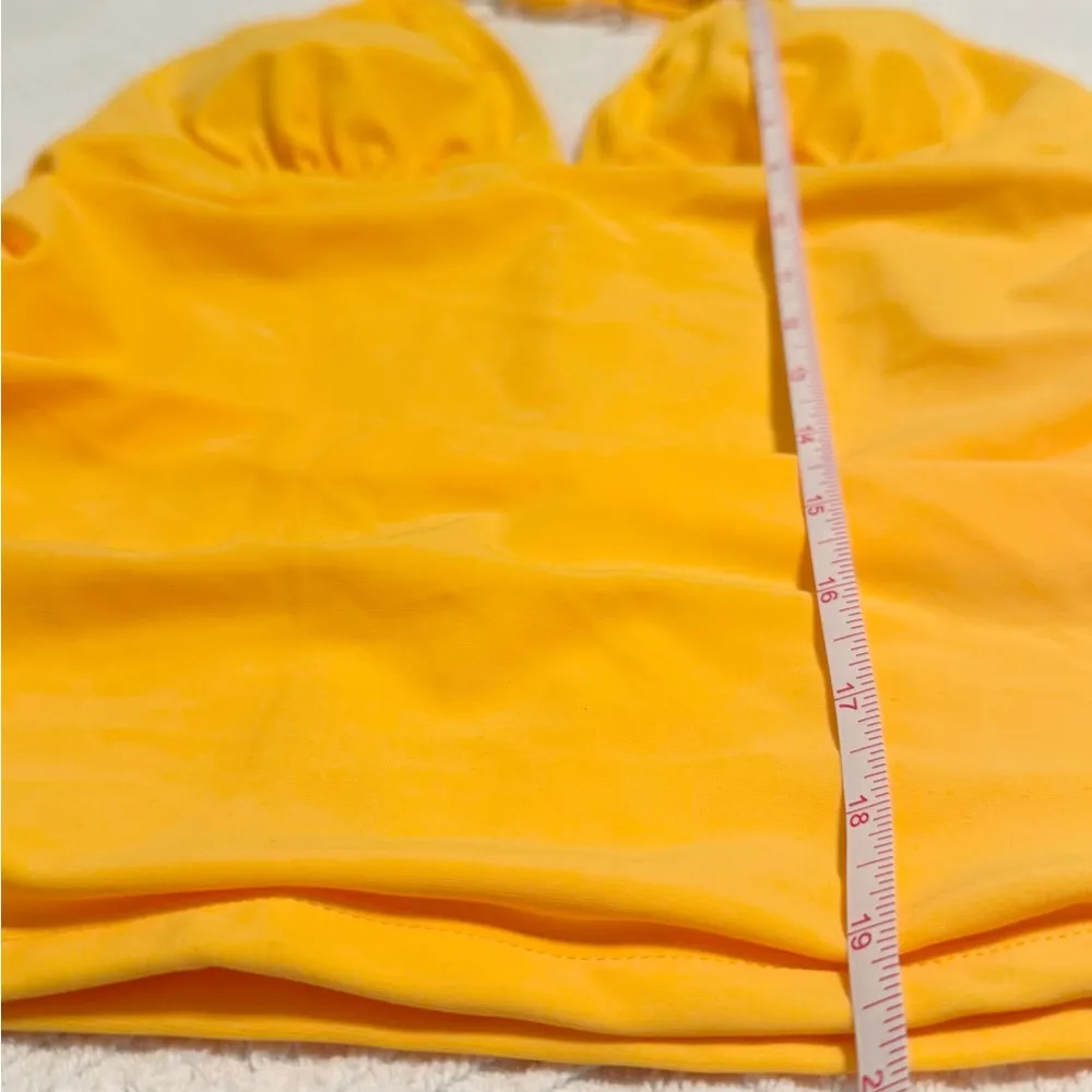 Yonique Halter Tankini Swimsuit Yellow V - Image 12
