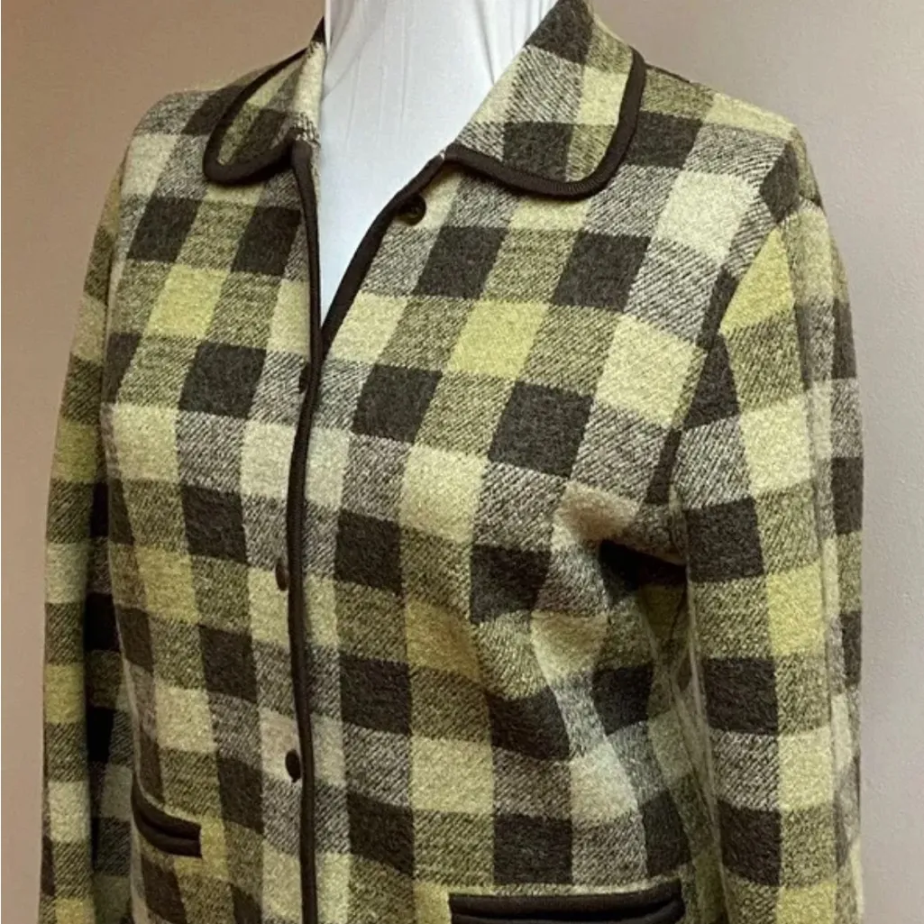Source Unknown Green and Black Plaid Blazer - Image 5