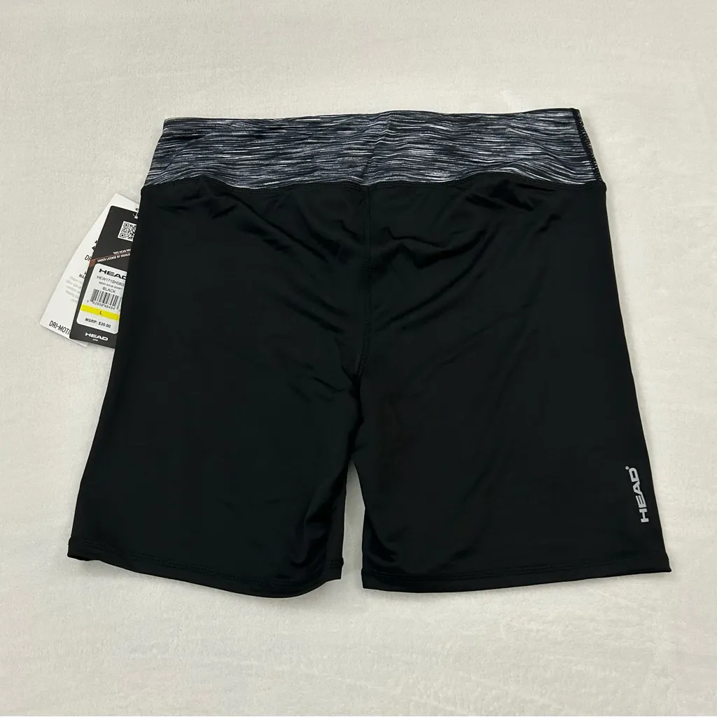 HEAD Neko Black Solid Tennis Activewear Athletic Biker Running Shorts Womens L - Image 9