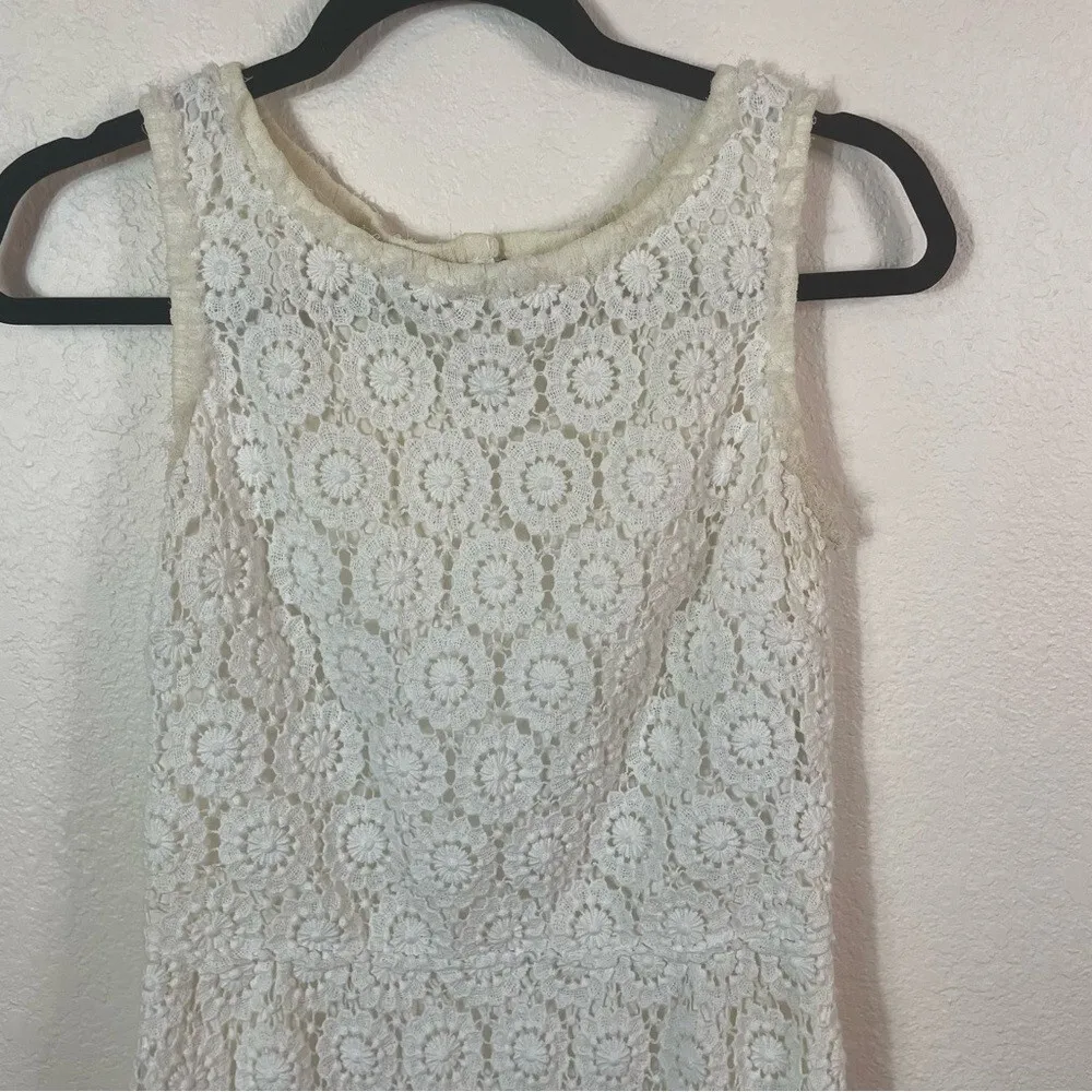Dolce & Gabbana Macrame Lace Dress Ivory White size 42 Cotton Blend - Image 2