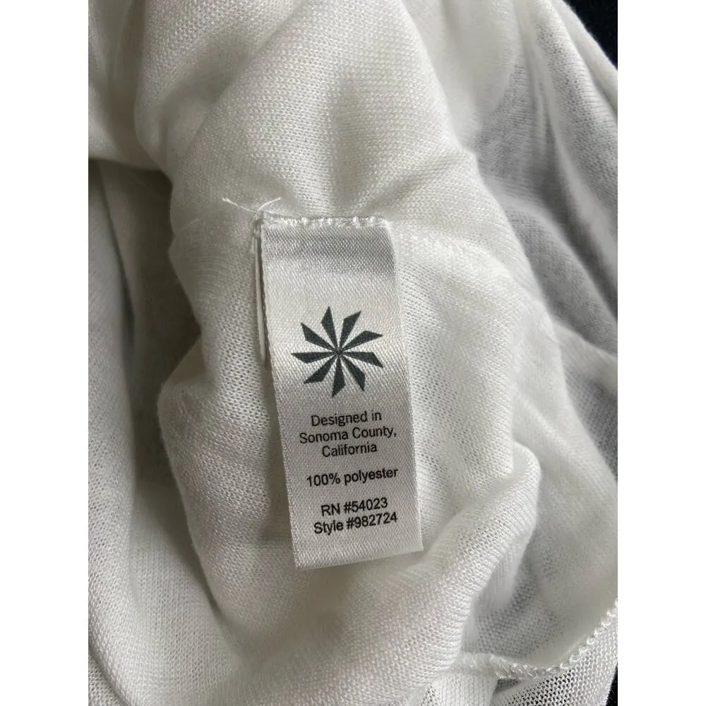 Athleta Tank Top Womens XS Find Your Center Open Weave Gauzy Layered Twist White - Image 8