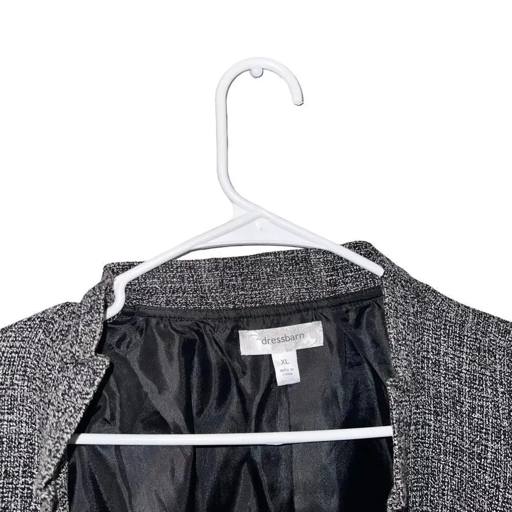 Dress Barn Black Dressy Open Front w/Ruffle Jacket 3/4 Sleeves - Women's Size XL - Image 2