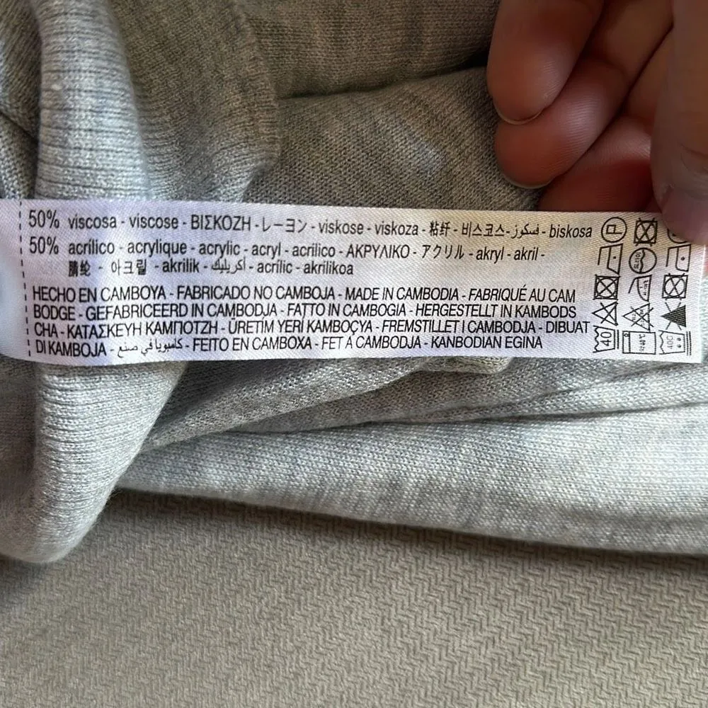 Zara Lightweight Heathered Grey Knit Sweater Size Small - Image 5