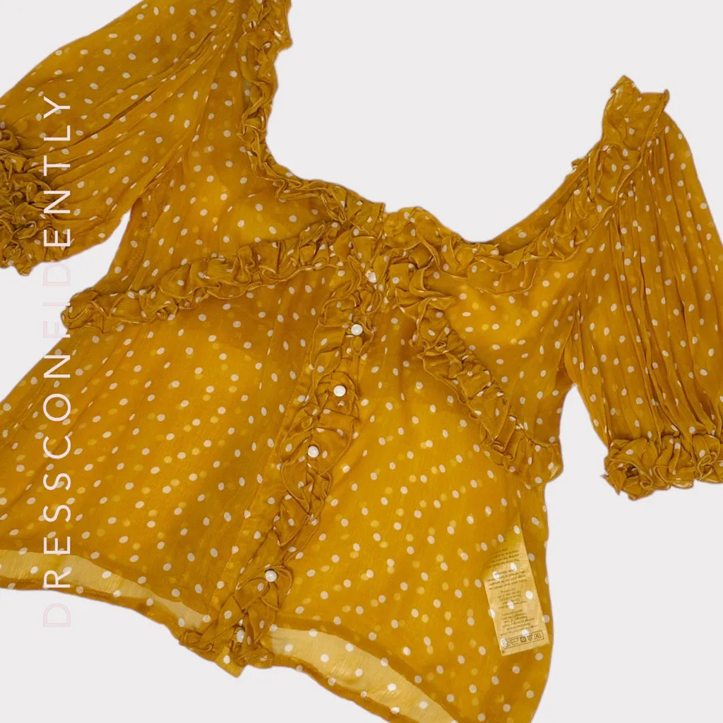 SÉZANE Wood Top, Printed Peas Saffron, FR36/US4 - Image 14