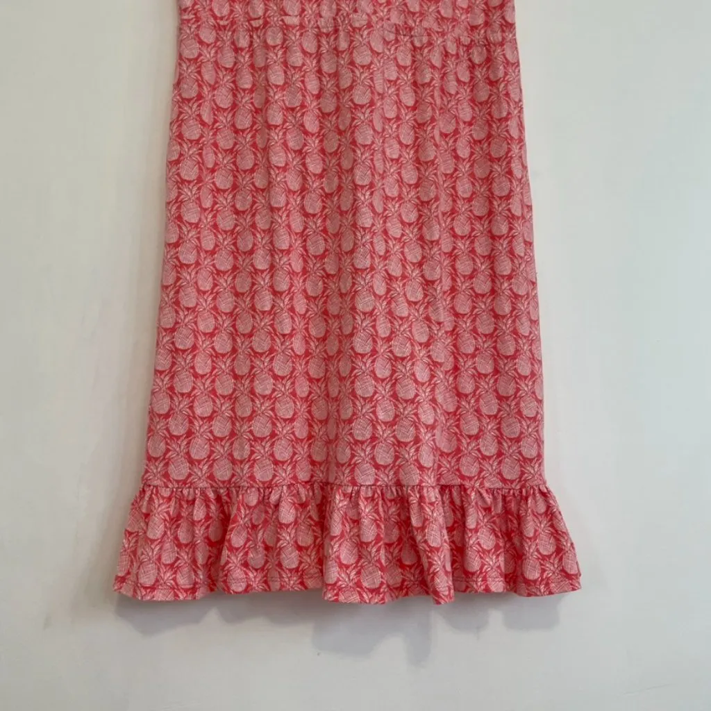TOMMY BAHAMA Pineapple Crossover Dress Coral Pink White Sleeveless Faux Wrap XS - Image 13