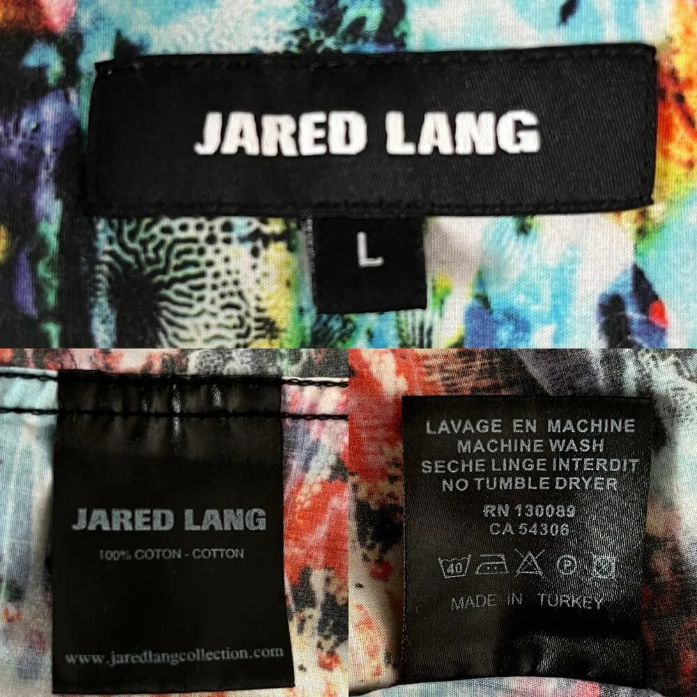 Jared Lang Button Down Shirt Tropical Fish Large Vacation - Image 8