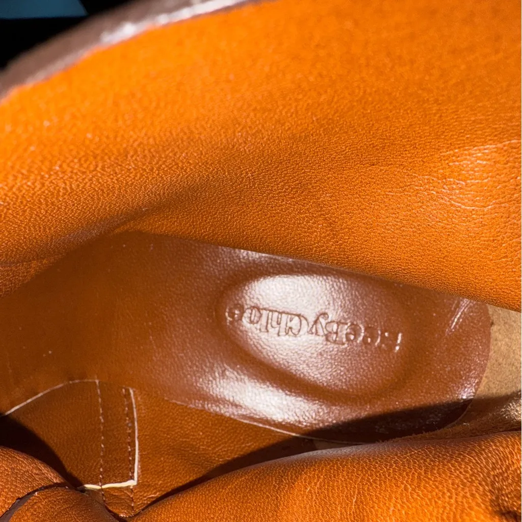 See by Chloé Lyna Suede Ankle Boots Brown Gold Buckle Women’s Size 40.5(US 10.5) - Image 10