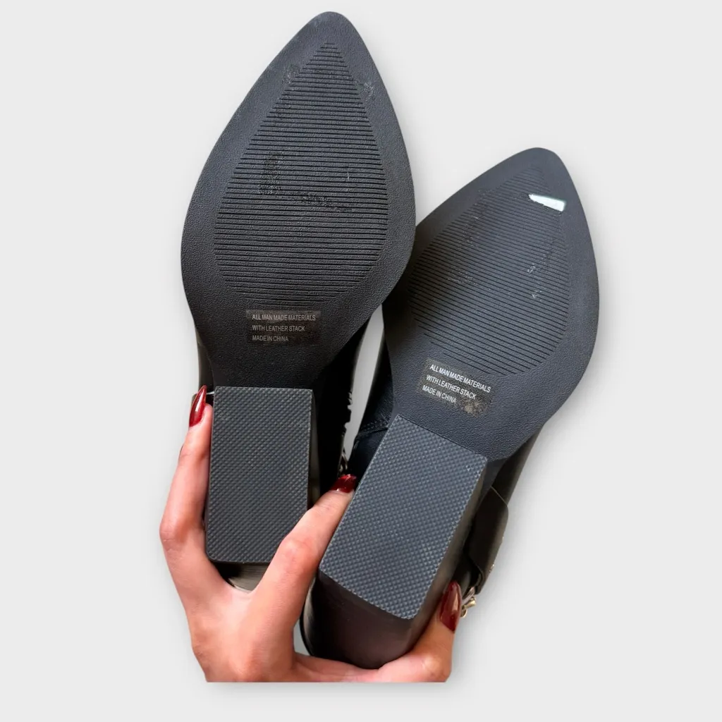 DV Dolce Vita Keeler Harness Moto Chain Heeled Boots (Black) Black Size undefined - Image 6