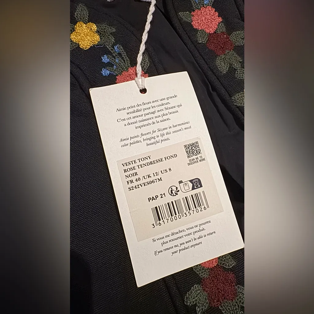 Sezane x Aimie Floral Embroidered Sleeveless Vest - Image 4