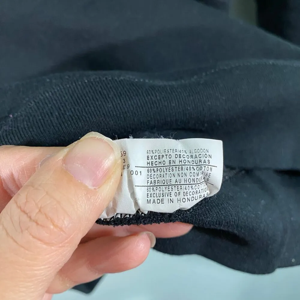 Champion Women's Black Pink Logo Patch Pullover Hoodie Size L - Image 6