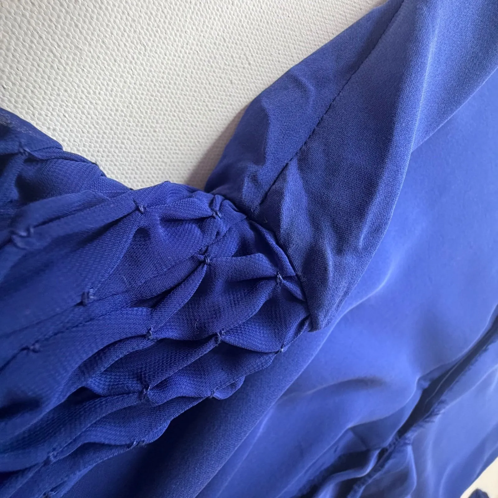 Elie Tahari Royal Blue Silk Blouse Small Chic Designer Office Career Lightweight - Image 10