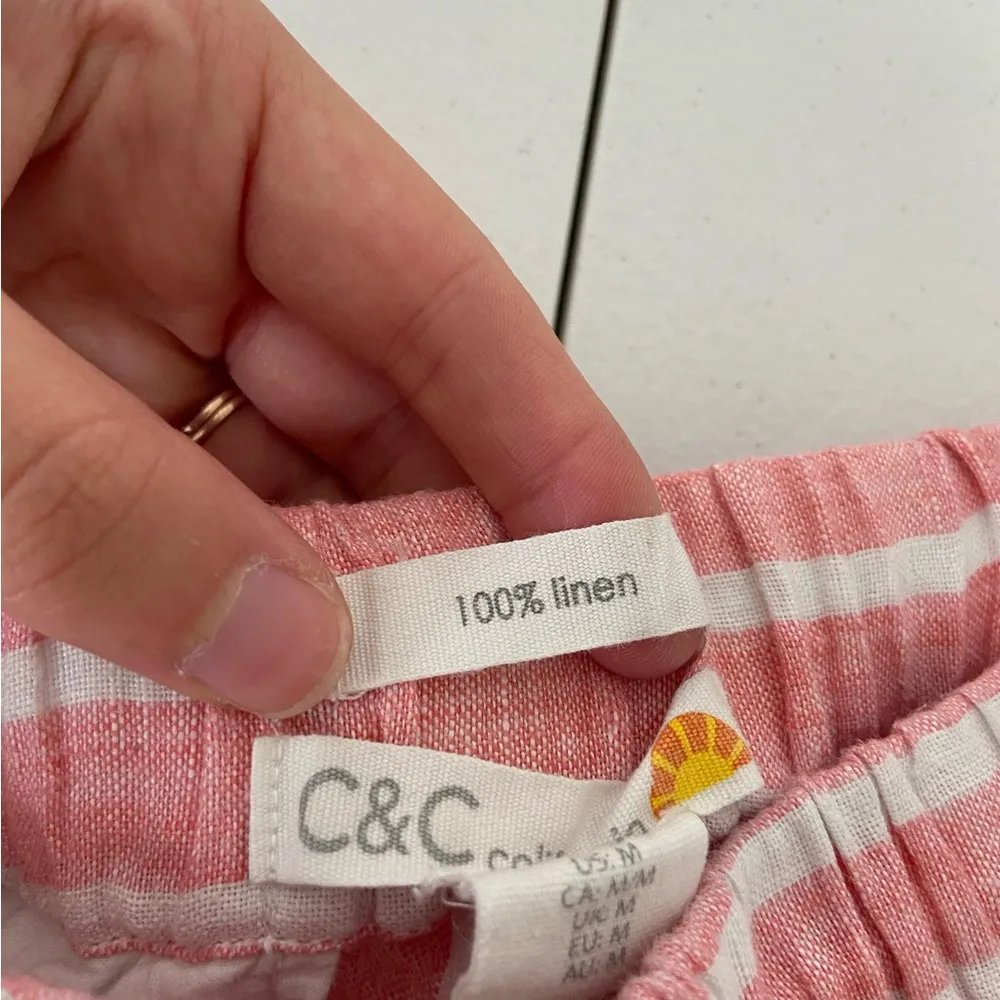 C&C California women’s 100% linen‎ striped shorts — medium - Image 7