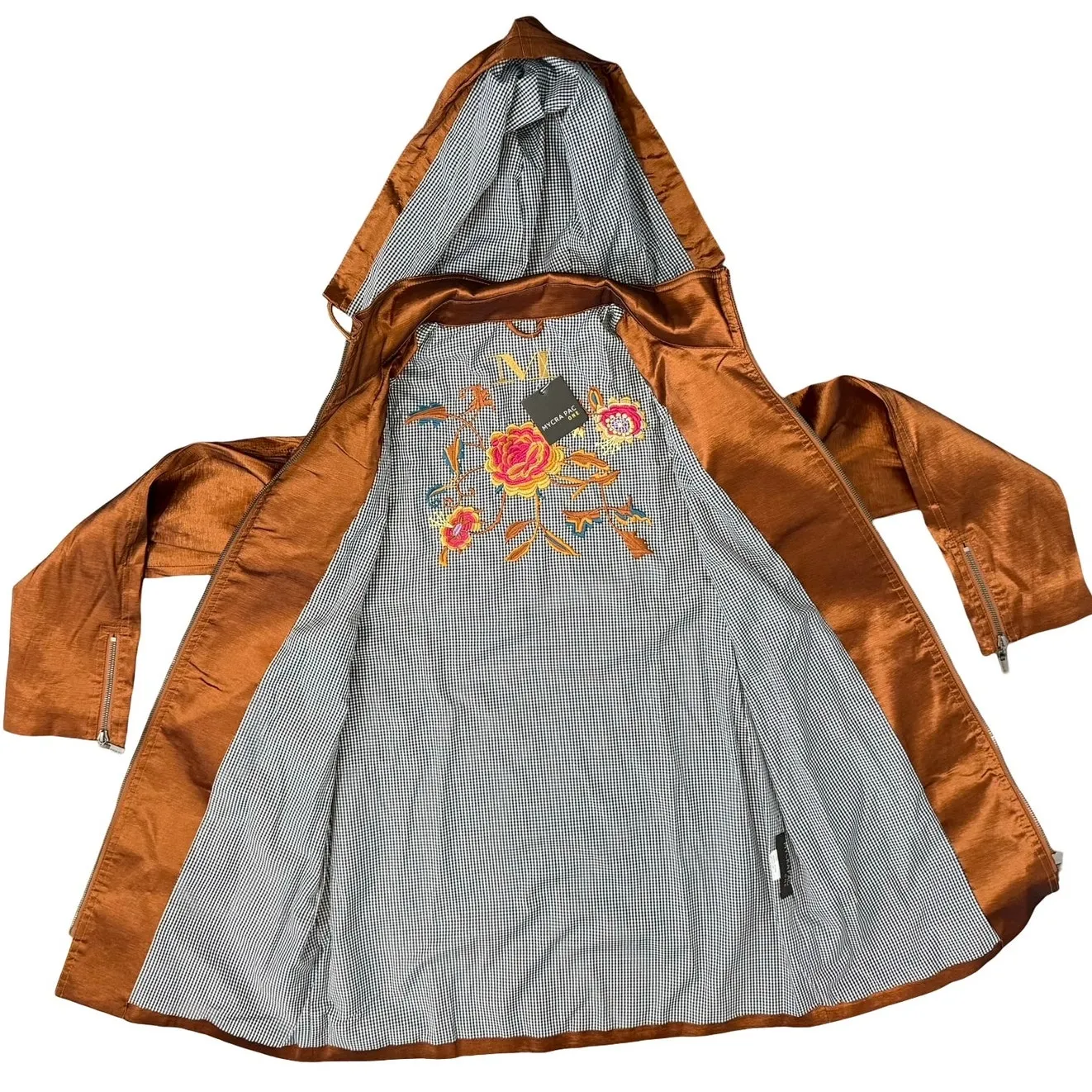 Mycra Pac Copper Metallic Full Zip Water Resistant Jacket sz 0 P Petite NEW Tags Brown - Image 9