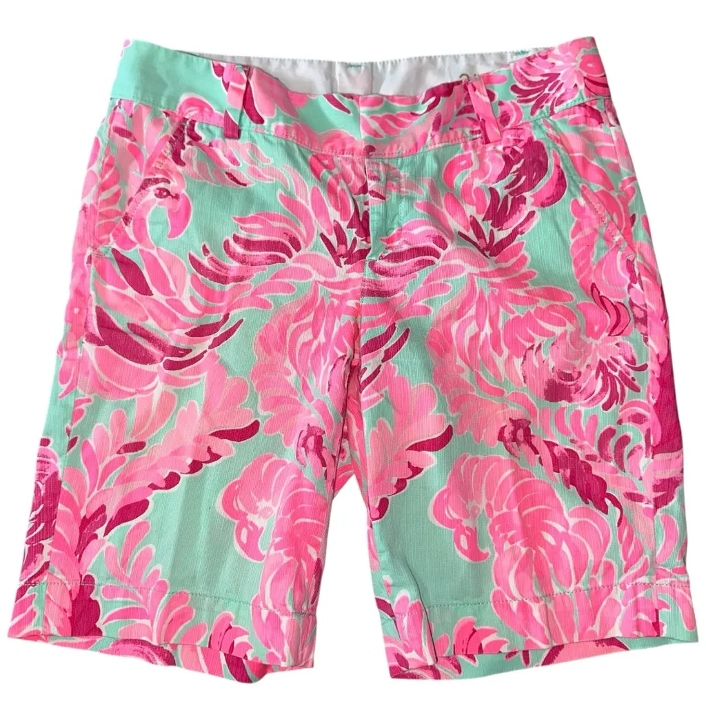 Lilly Pulitzer Women’s Size 2 Poolside Blue Love Birds Chipper Bermuda Shorts - Image 2