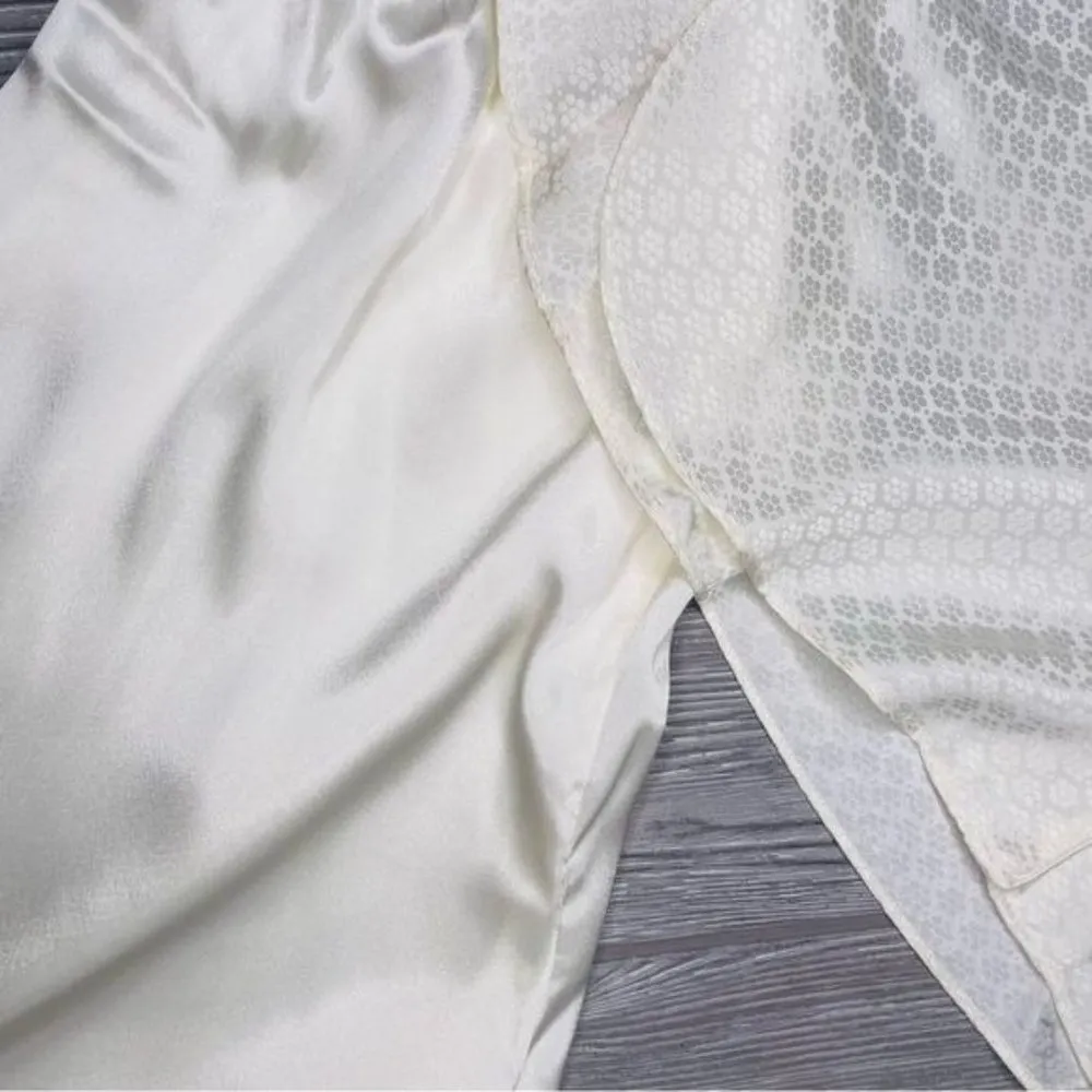 Nwt vintage Victoria secret silky sheer long sleeve shirt pajama set gold label - Image 5