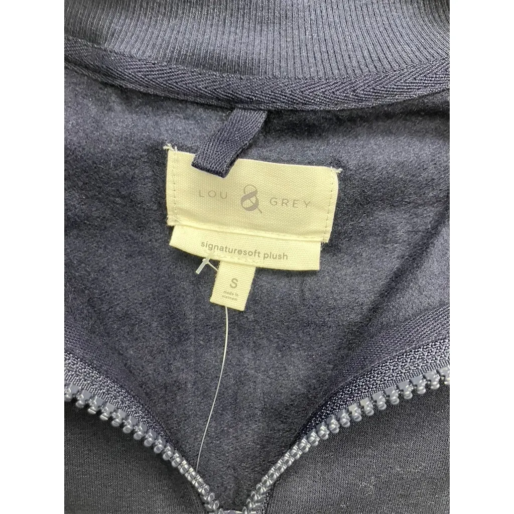 Lou & Grey Signature Soft Plush Half Zip Sweatshirt Navy Blue Size Small New - Image 2
