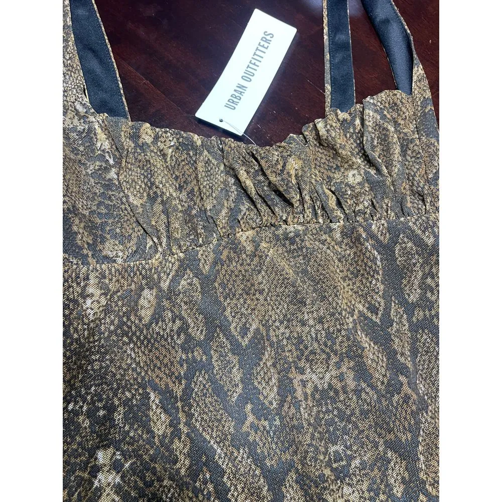 Urban Outfitters Snakeskin Print Slip Dress Boho Chic Party Cocktail T-7‎ - Image 2