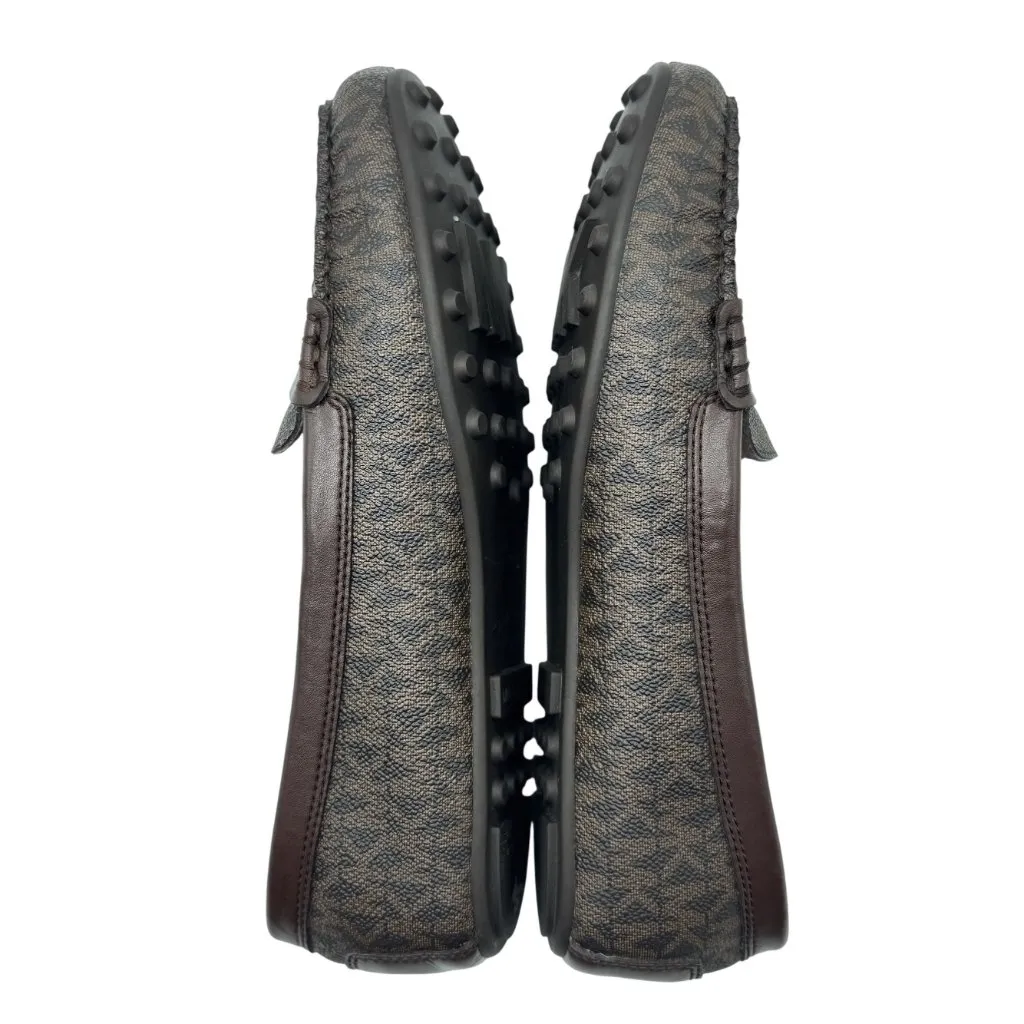 Michael Kors Womens Everett Loafer Size 8M Monogram Brown Leather - Image 5